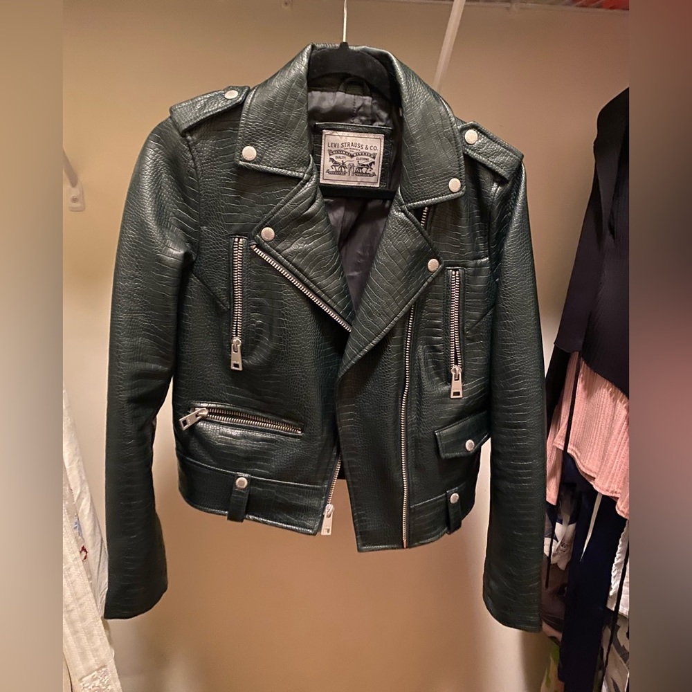 Levi’s Vegan Leather Jacket in green, size small